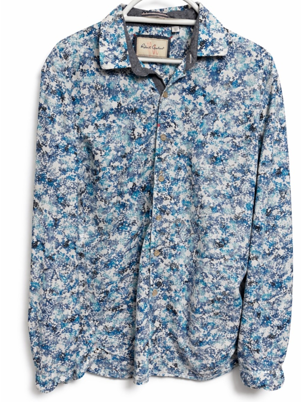 Robert Graham- Men’s Button-Down Bold Blue and White Shirt. Size 2XL